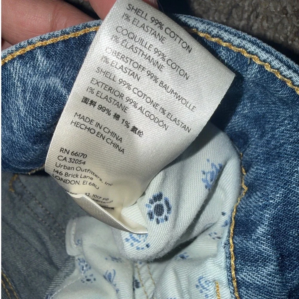 Anthropologie Pilcro The Borrowed Boyfriend Patchwork Jeans Blue Distressed 31 - Picture 4 of 6